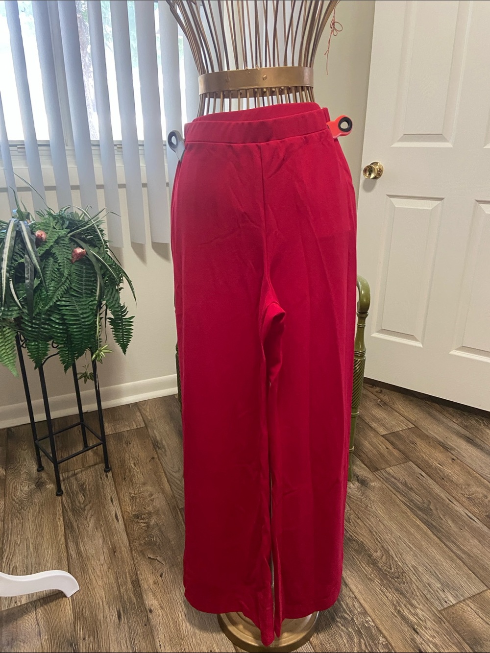 SHEIN Red Wide-Leg Women's Pants